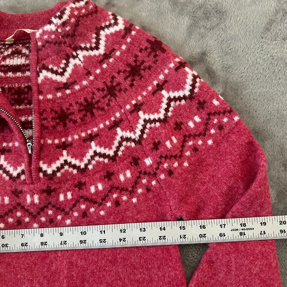 Soft Surorundings Sascha Fair Isle Quarter Zip Sweater XS Womens Extra Small - Picture 4 of 5